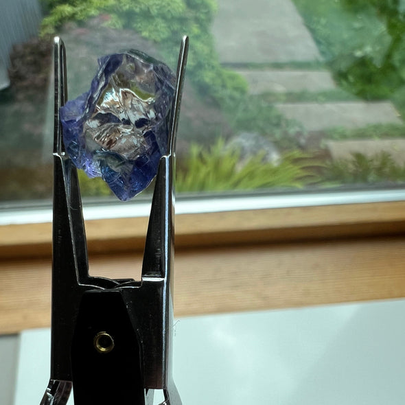 Natural Tanzanite Rough showing blue and purple