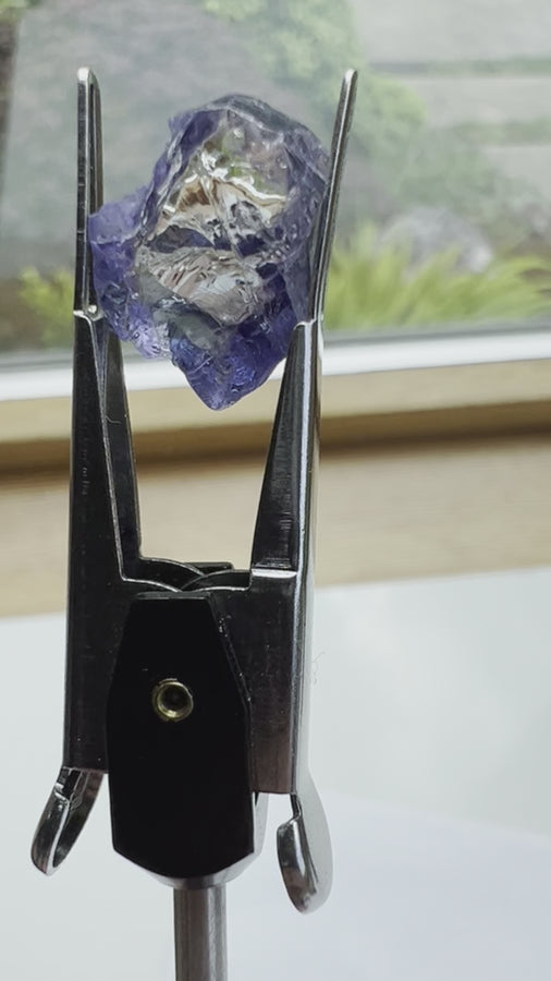 Natural Tanzanite Rough showing blue and purple
